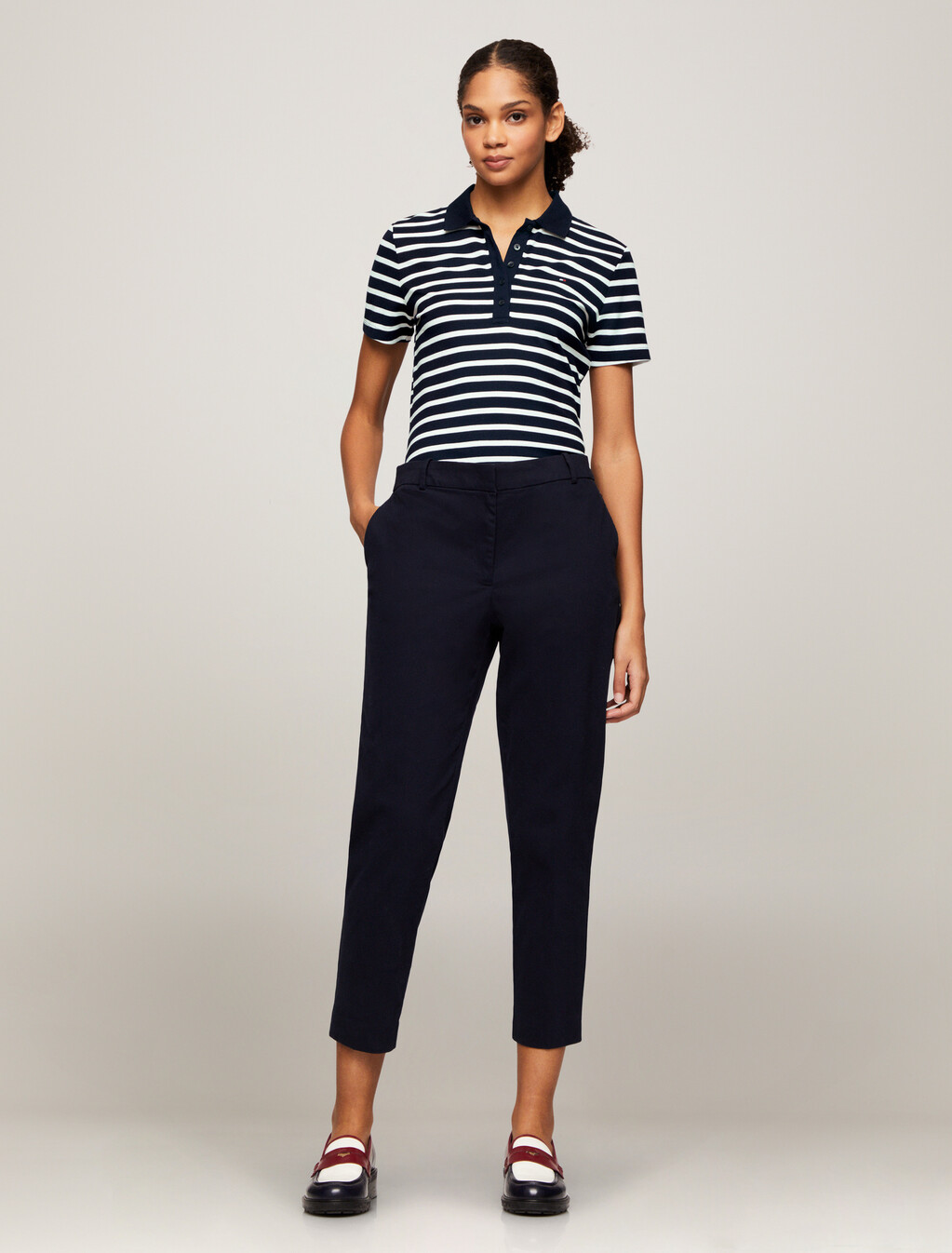 Stripe Short Sleeve Slim Polo, Desert Sky Multi, hi-res