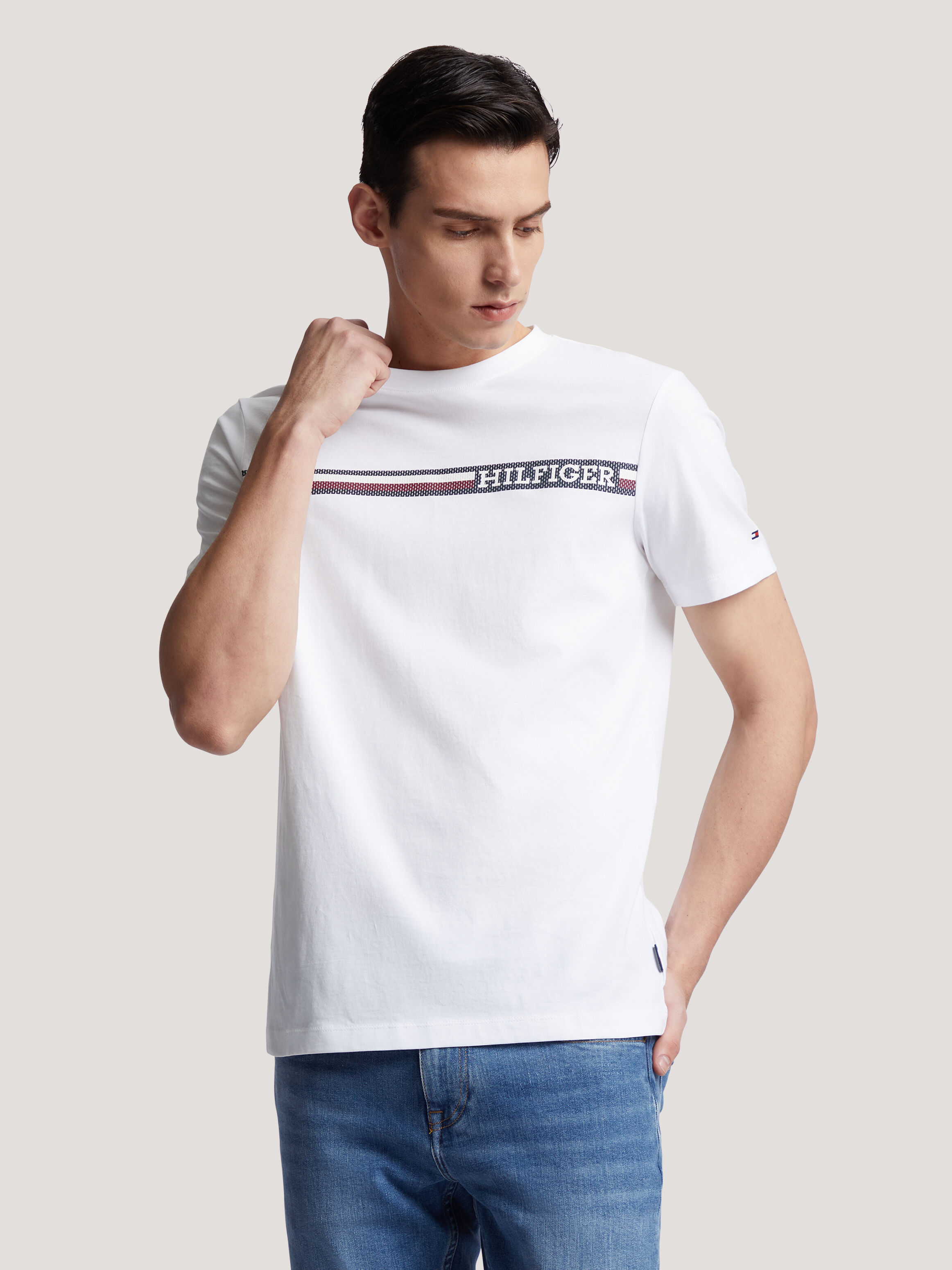 Tommy jeans tape sales detail shirt