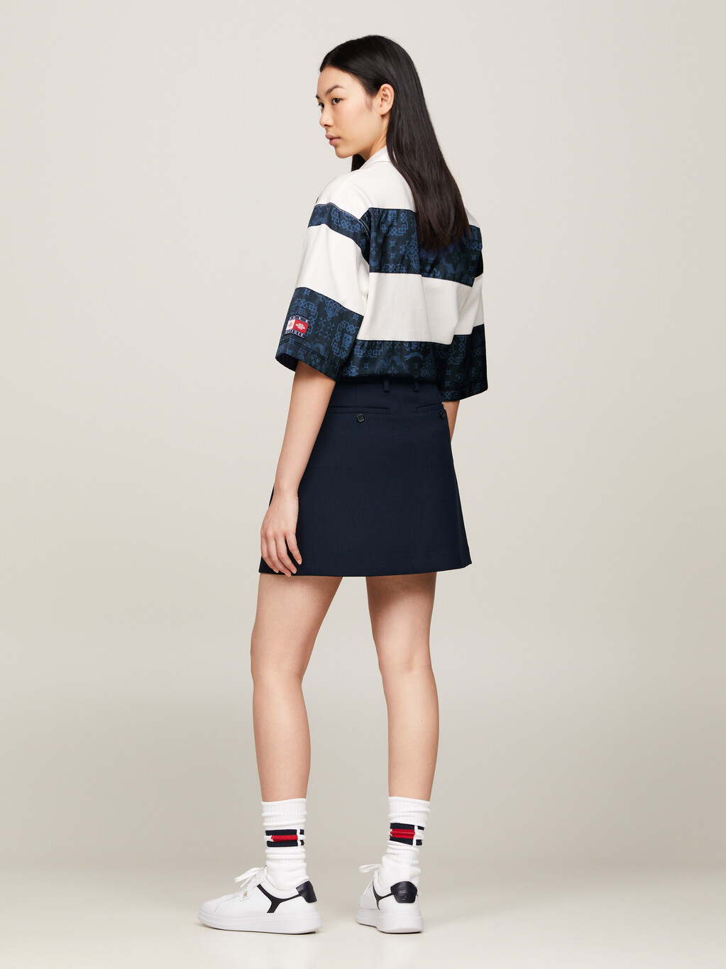 Tommy x CLOT Flare Stripe Mini Skirt, Desert Sky, hi-res