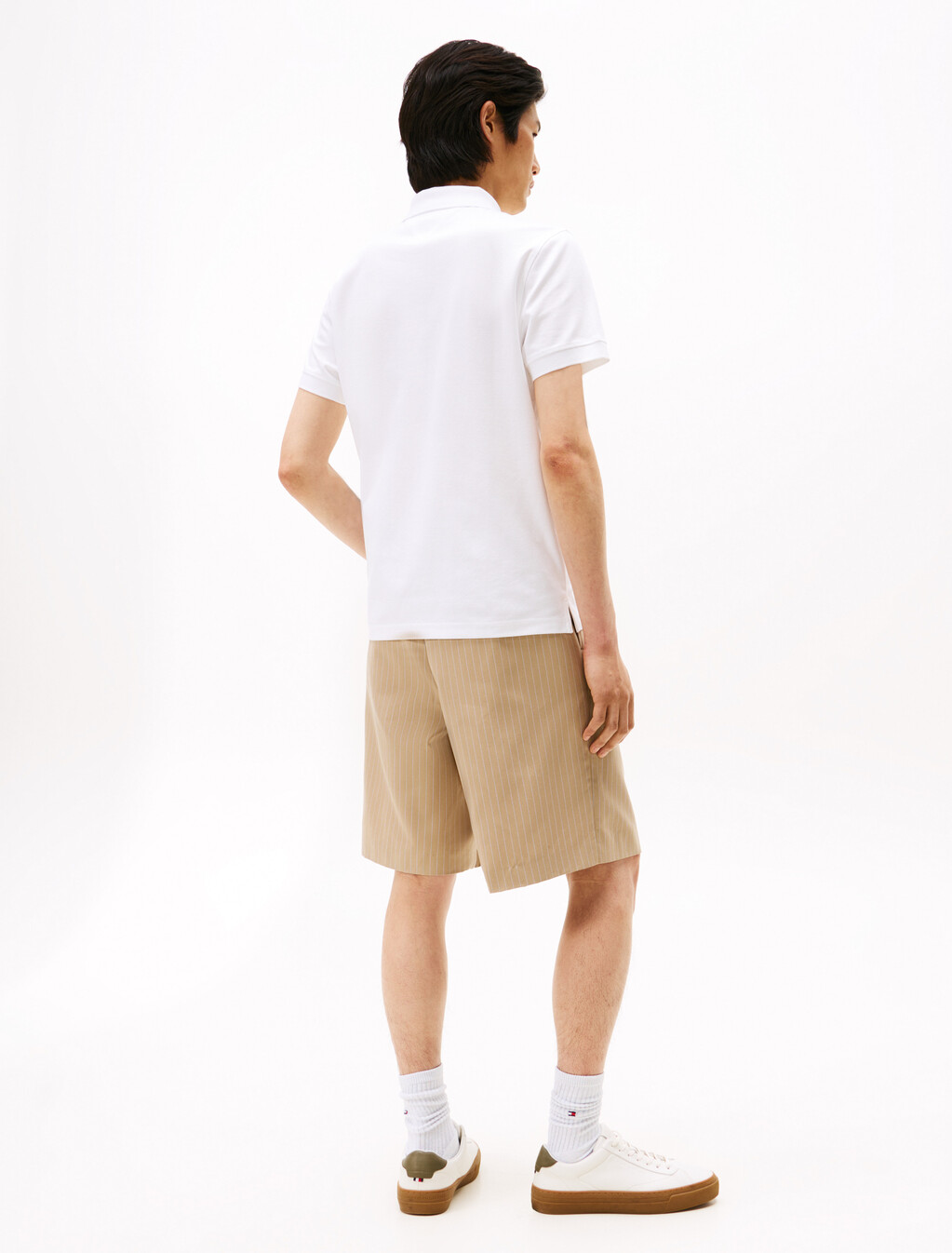 Signature Stripe Jacquard Polo, White, hi-res