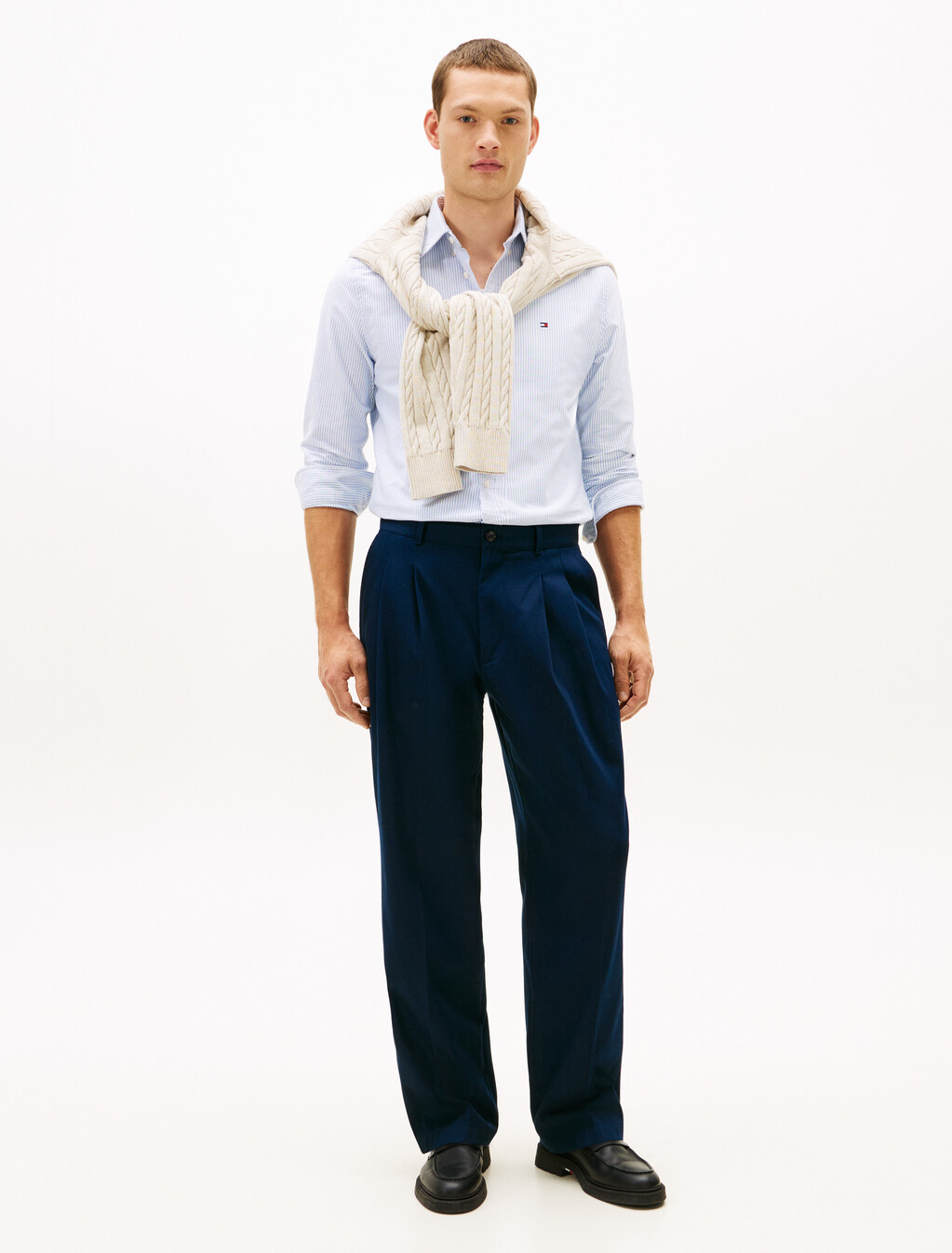 Asia Fit Heritage Stripe Oxford Shirt, Shirt Blue / Optic White, hi-res