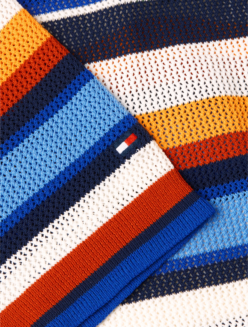 Relaxed Fit Multicolour Stripe Polo Shirt, Regal Blue/ Multi, hi-res