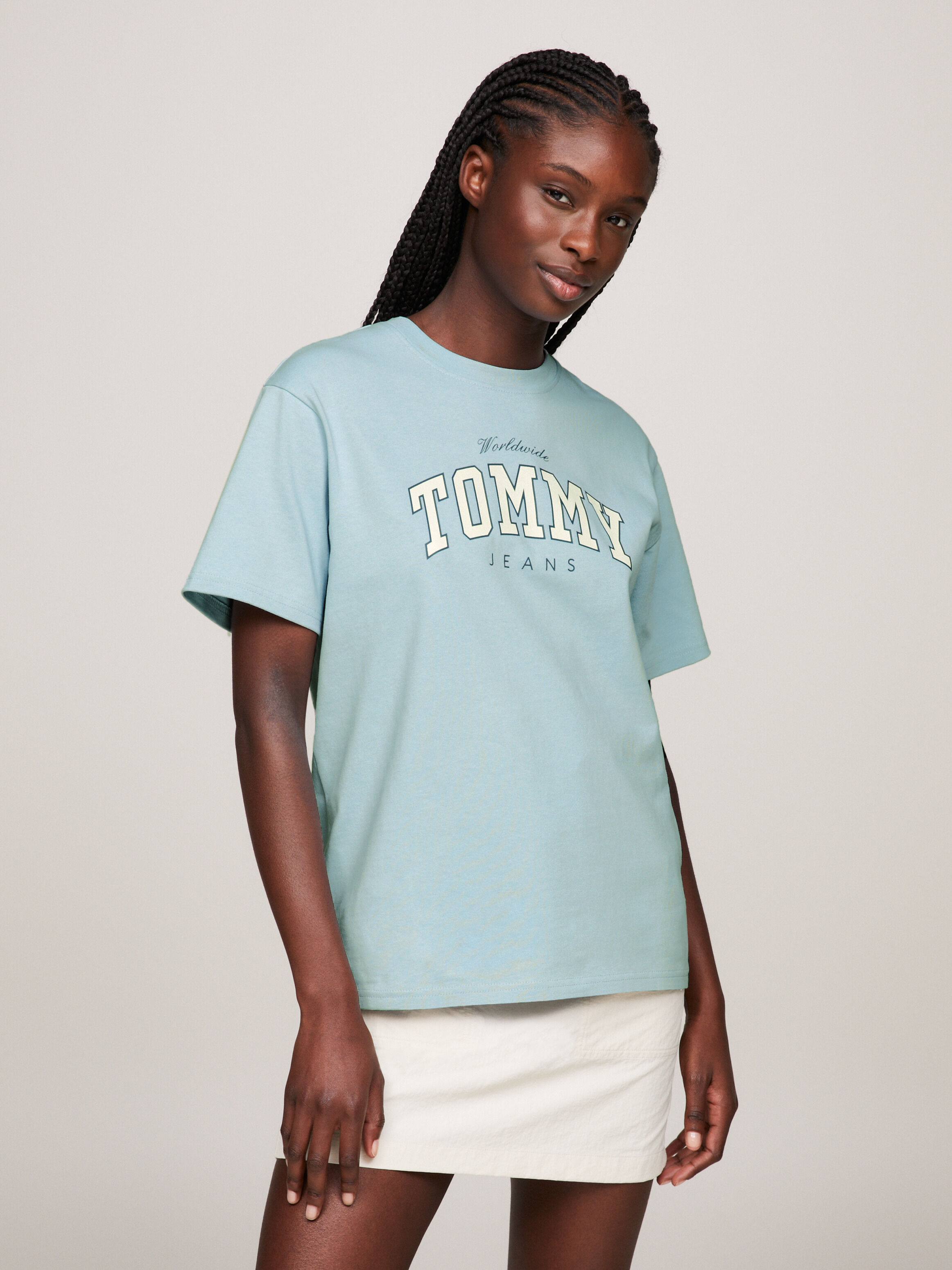 Grey tommy hilfiger t shirt women's deals