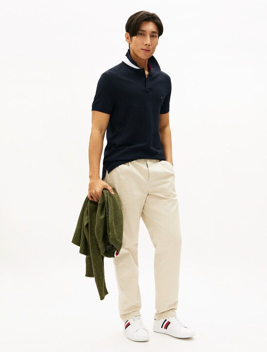 Color Block Undercollar Polo, Desert Sky Color Block Undercollar Polo
