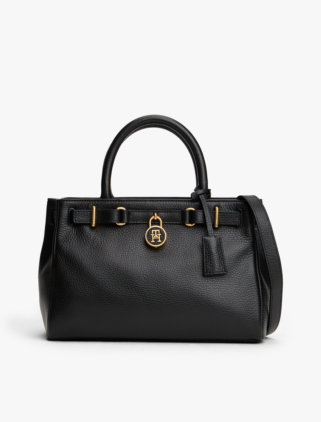 The American Icon Leather Crossbody Tote Bag, Black, hi-res