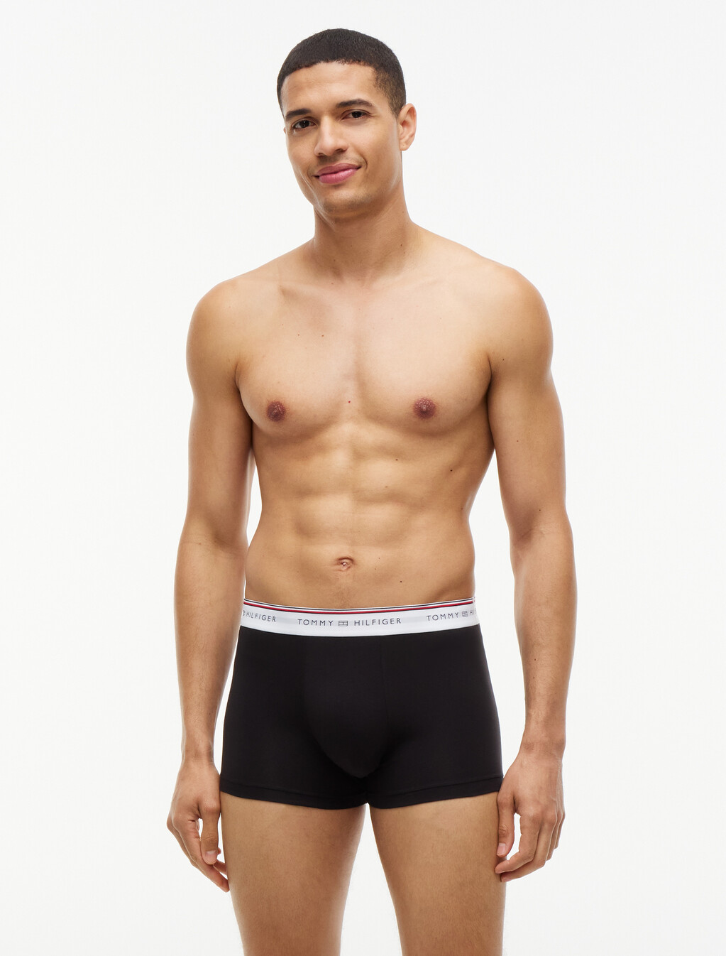 3-Pack Global Stripe Logo Trunks, Med Red/Blk/Bl Ink Outline, hi-res