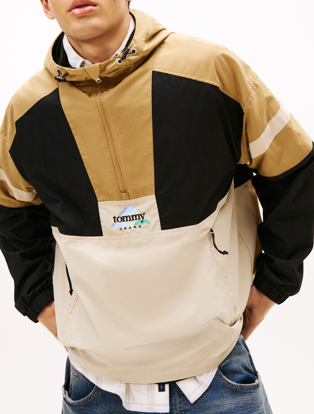 Lightweight Ripstop Loose Popover Jacket, Dark Dune, hi-res