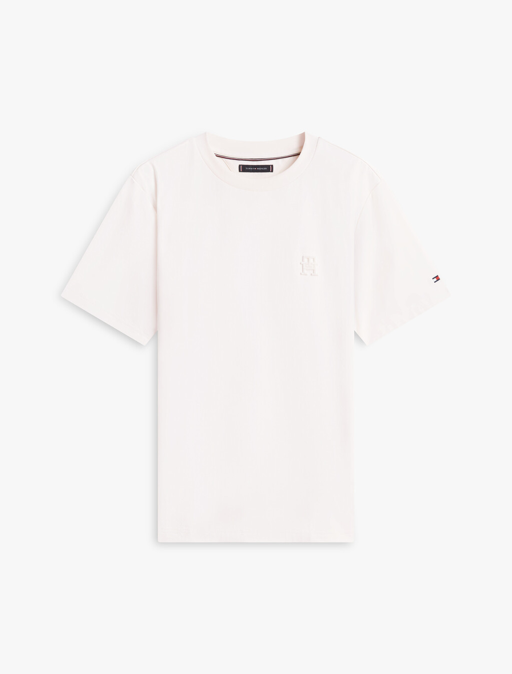 TH Monogram Applique Double Knit T-Shirt, Ivory Petal, hi-res