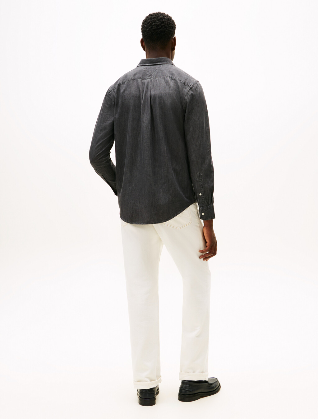 Worker Denim Shirt, Dark Grey Denim, hi-res