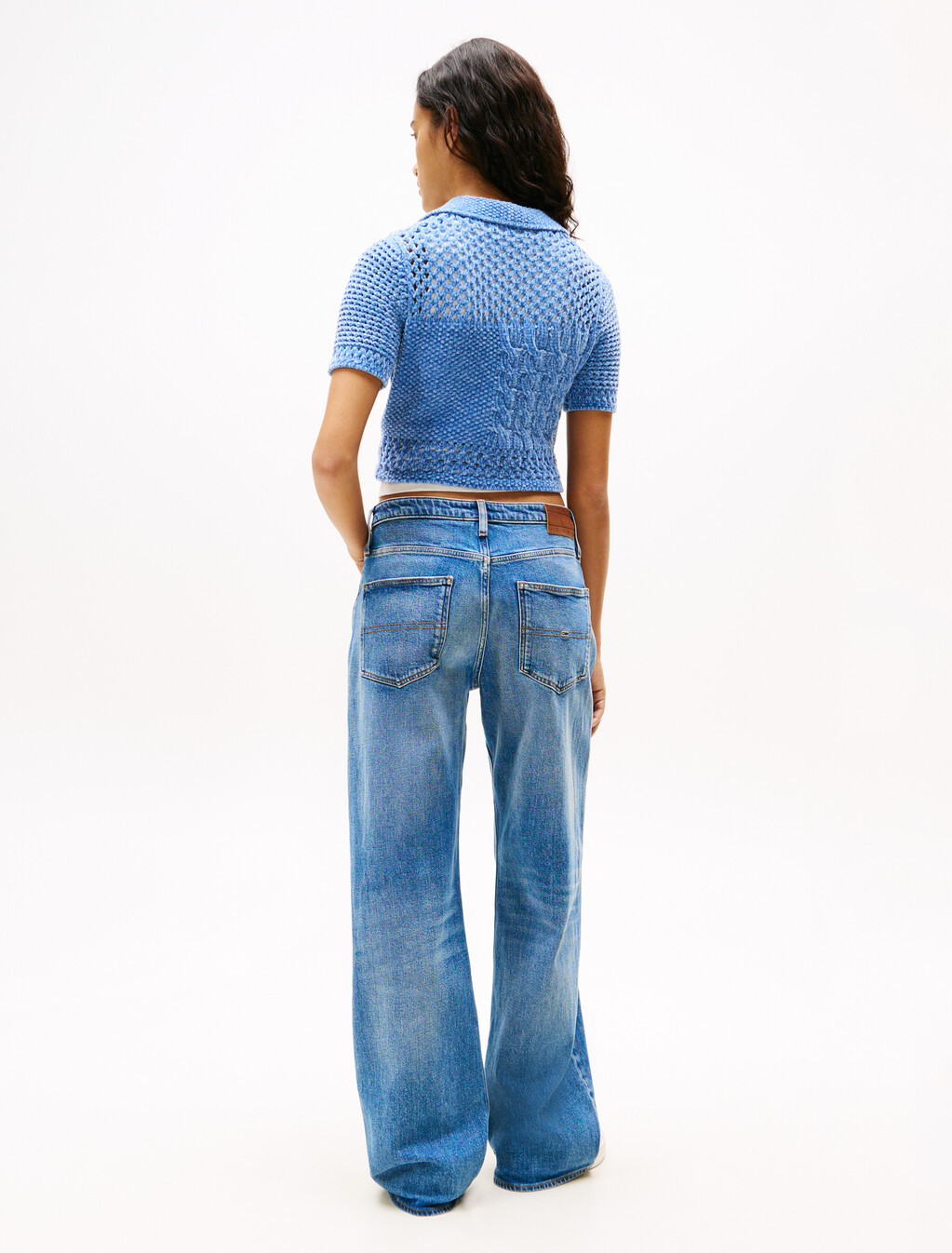 Perforated Camp Collar Cardigan, Colorado Blue, hi-res