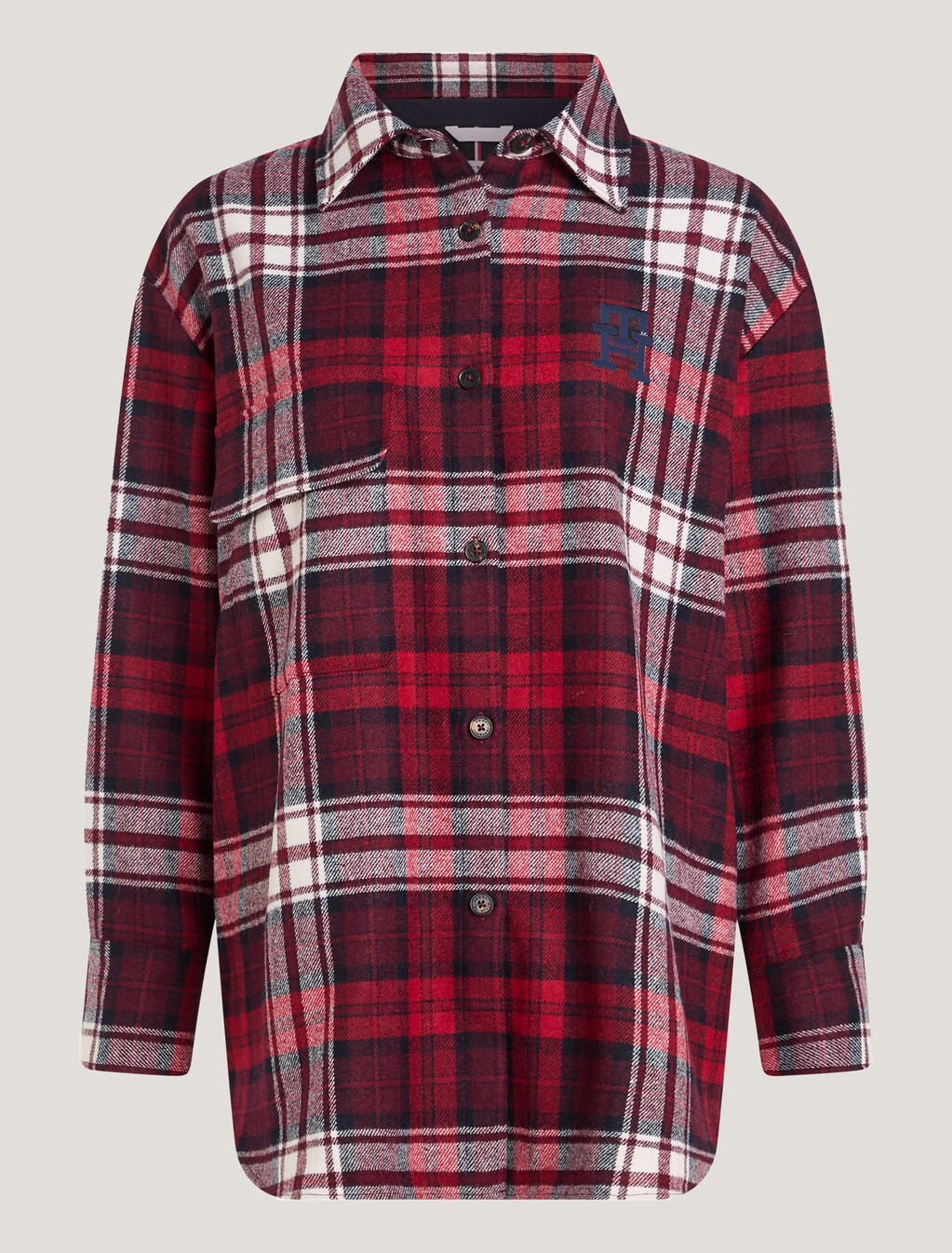 Tommy Tartan Overshirt, Tommy Tartan Big Deep Rouge, hi-res