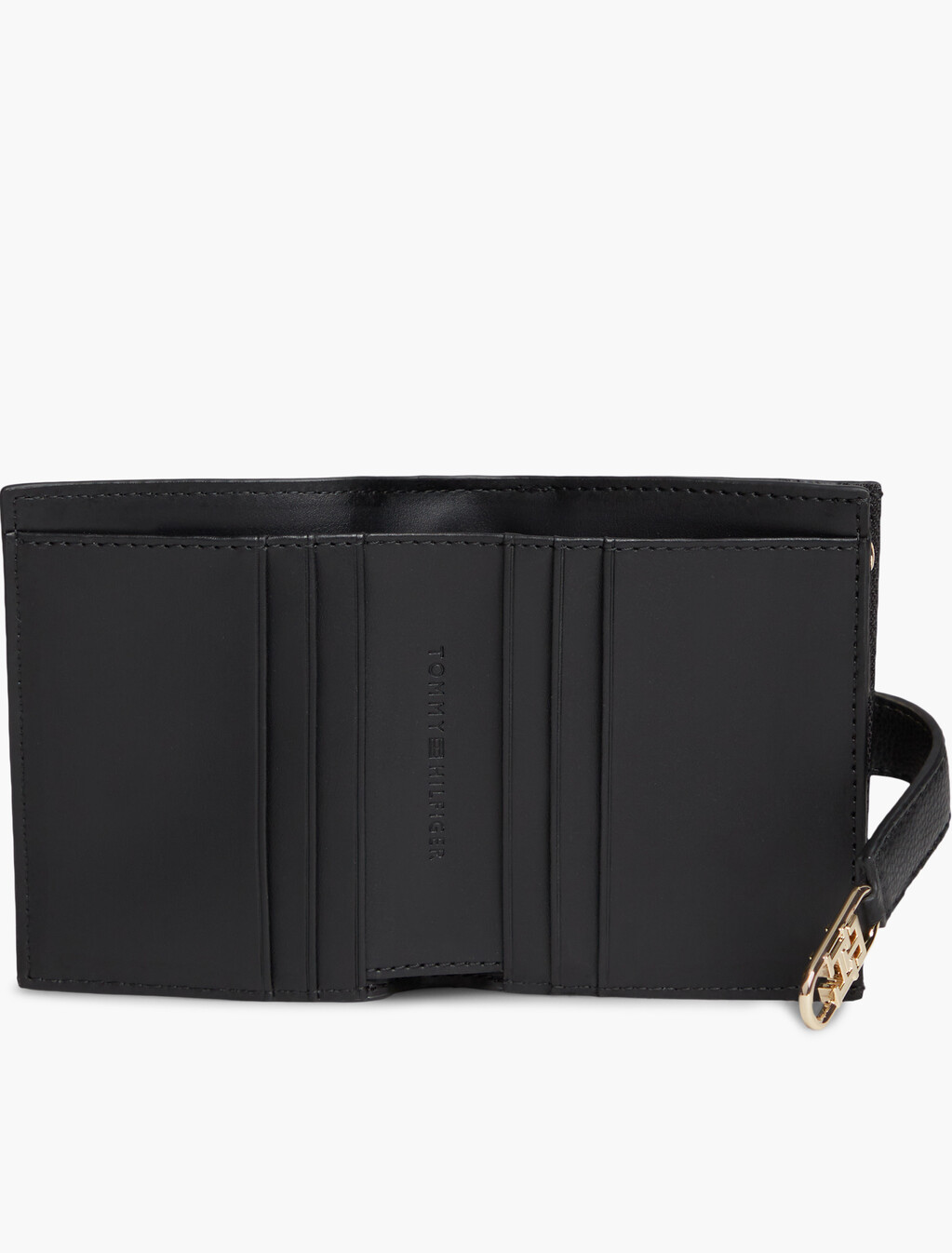 TH Monogram Plaque Bifold Wallet, Black, hi-res