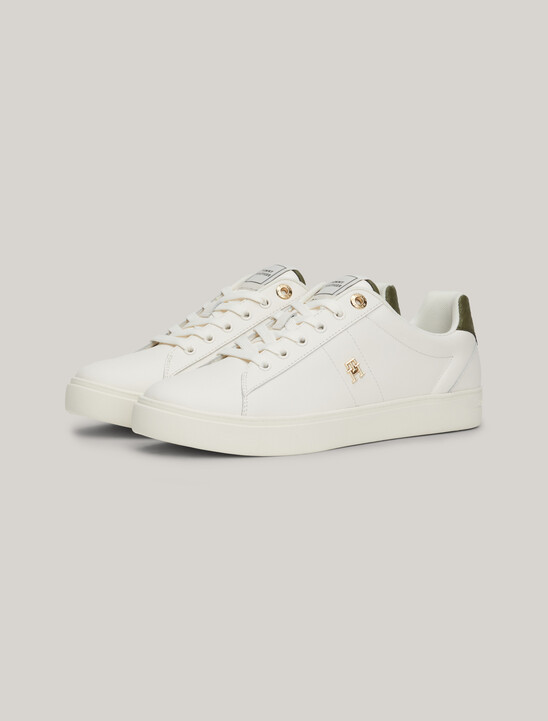 Essential TH Monogram Plaque Leather Trainers