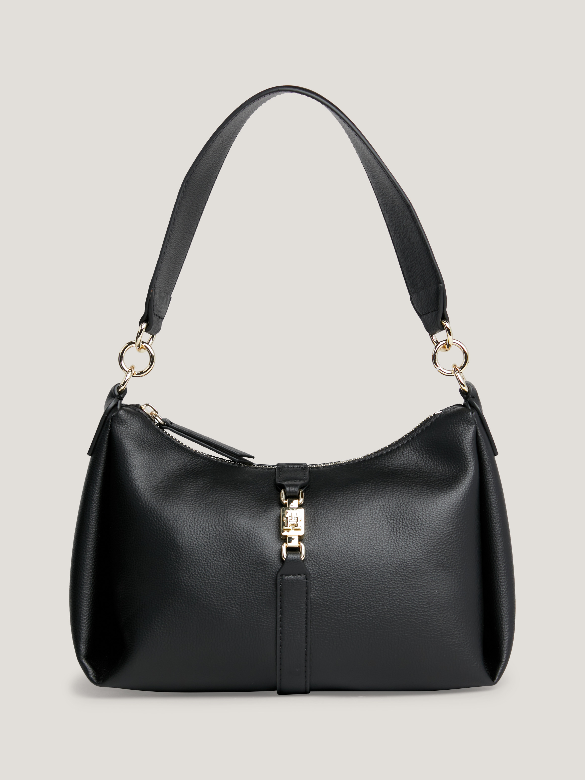 TH Monogram Horsebit Hobo Shoulder Bag black Tommy Hilfiger